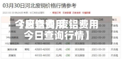 【废铝费用
今日查询,废铝费用
今日查询行情】-第2张图片