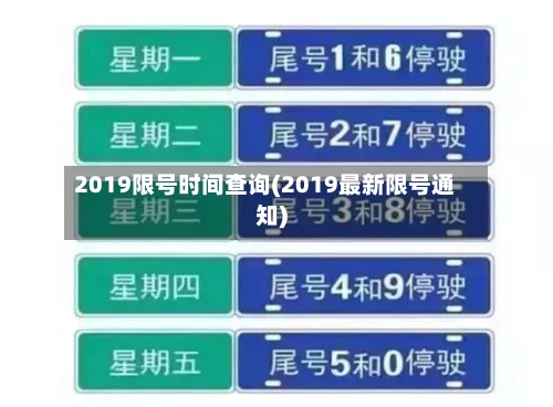 2019限号时间查询(2019最新限号通知)