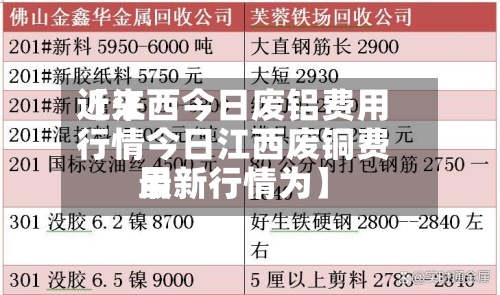 近来
【江西今日废铝费用
行情今日江西废铜费用
最新行情为】