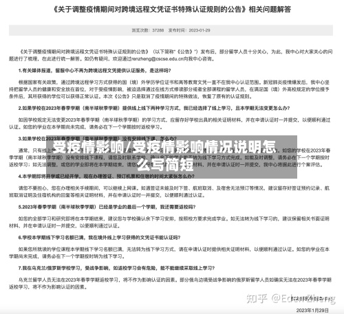 受疫情影响/受疫情影响情况说明怎么写简短