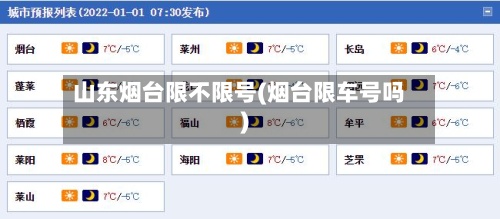山东烟台限不限号(烟台限车号吗)-第2张图片