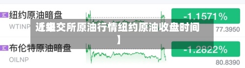 近来
【纽交所原油行情纽约原油收盘时间】