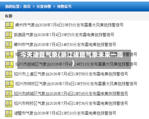 今天诸暨气象(浙江诸暨气象未来一周)-第2张图片
