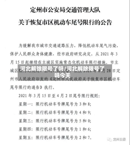 河北解除限号了吗/河北解除限号了吗今天