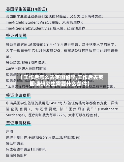 【工作后怎么去英国留学,工作后去英国读研究生需要什么条件】