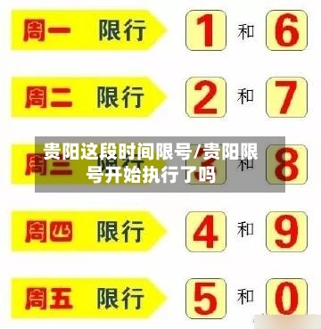 贵阳这段时间限号/贵阳限号开始执行了吗