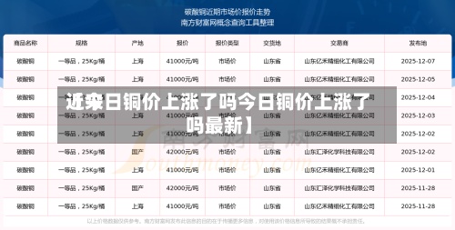 近来
【今日铜价上涨了吗今日铜价上涨了吗最新】-第2张图片