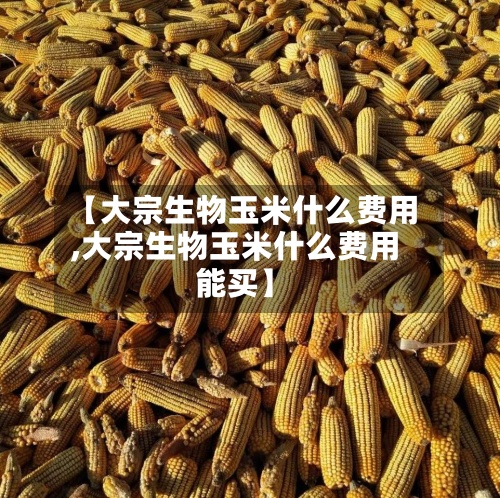 【大宗生物玉米什么费用
,大宗生物玉米什么费用
能买】-第2张图片