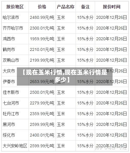 【现在玉米行情,现在玉米行情是多少】-第2张图片