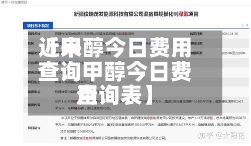 近来【甲醇今日费用查询甲醇今日费用查询表】-第2张图片