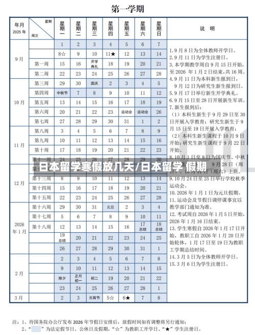 日本留学寒假放几天/日本留学 假期