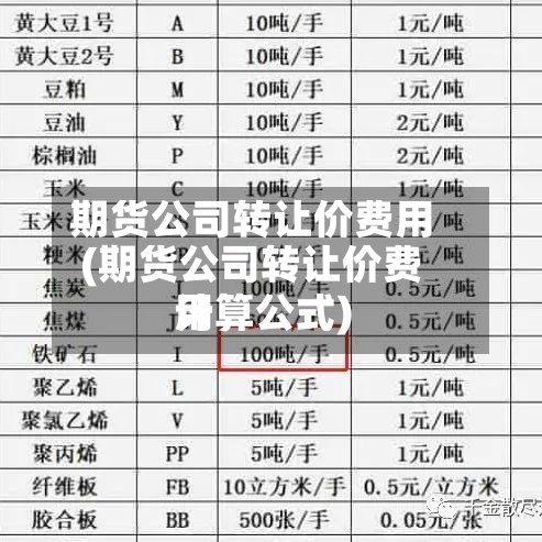 期货公司转让价费用
(期货公司转让价费用
计算公式)
