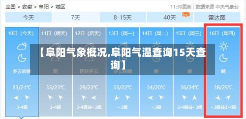 【阜阳气象概况,阜阳气温查询15天查询】-第2张图片