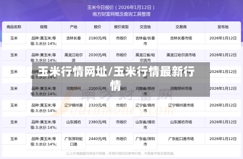 玉米行情网址/玉米行情最新行情-第2张图片