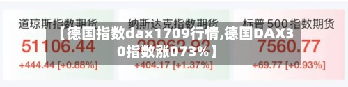 【德国指数dax1709行情,德国DAX30指数涨073%】