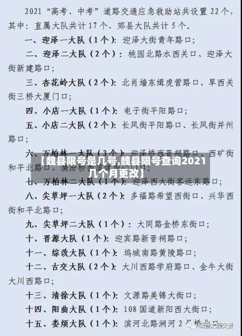 【魏县限号是几号,魏县限号查询2021几个月更改】-第3张图片