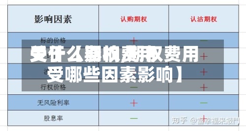 关于【期权费用
受什么影响,期权费用
受哪些因素影响】