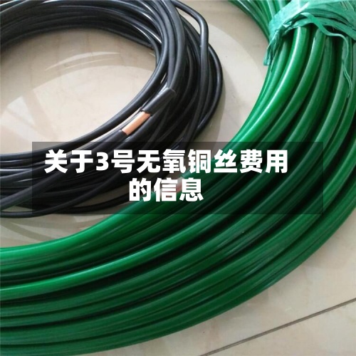 关于3号无氧铜丝费用的信息