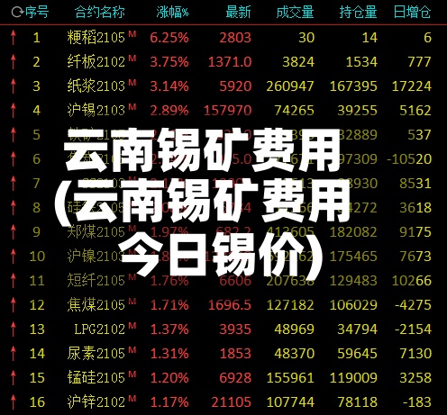 云南锡矿费用
(云南锡矿费用
今日锡价)
