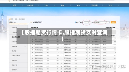 【股指期货行情卡,股指期货实时查询】