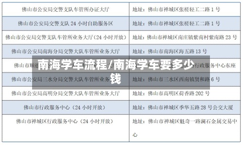 南海学车流程/南海学车要多少钱