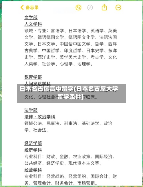 日本名古屋高中留学(日本名古屋大学留学条件)