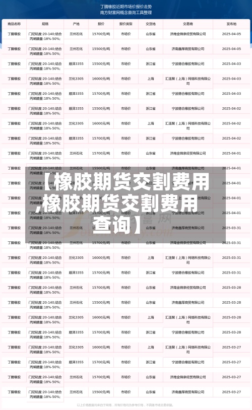 【橡胶期货交割费用
,橡胶期货交割费用
查询】