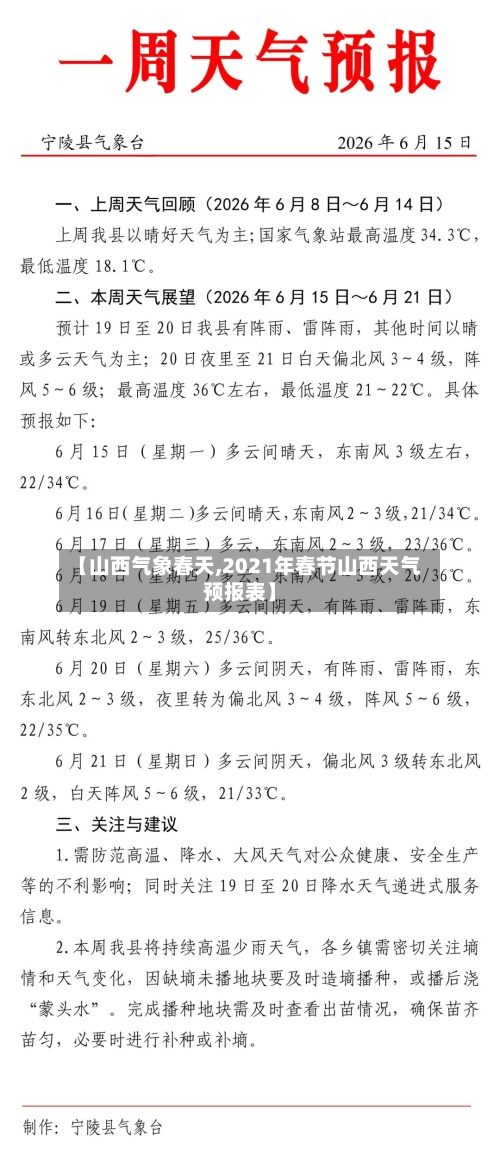 【山西气象春天,2021年春节山西天气预报表】-第2张图片