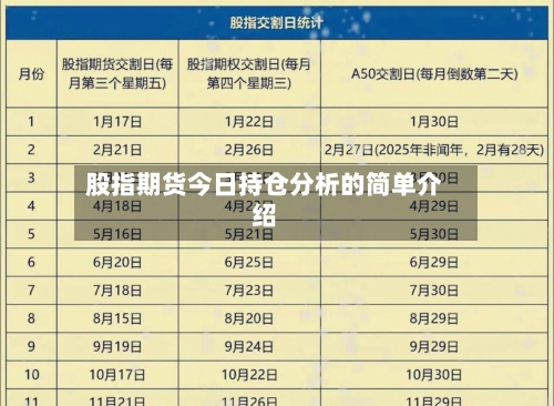 股指期货今日持仓分析的简单介绍