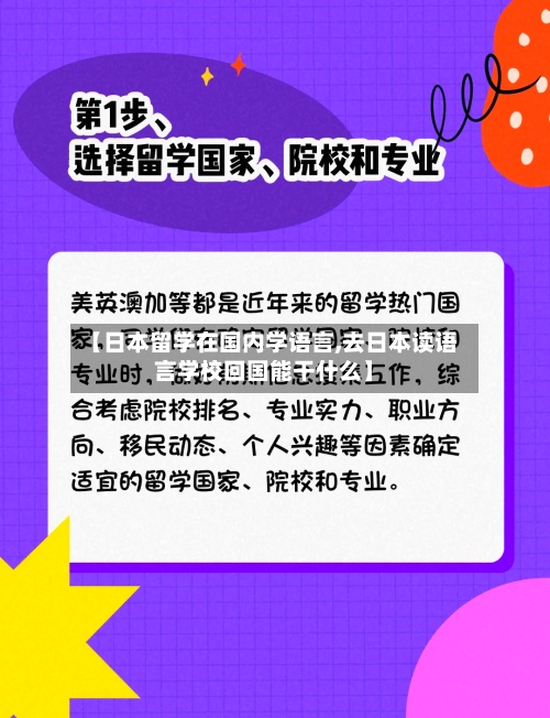【日本留学在国内学语言,去日本读语言学校回国能干什么】