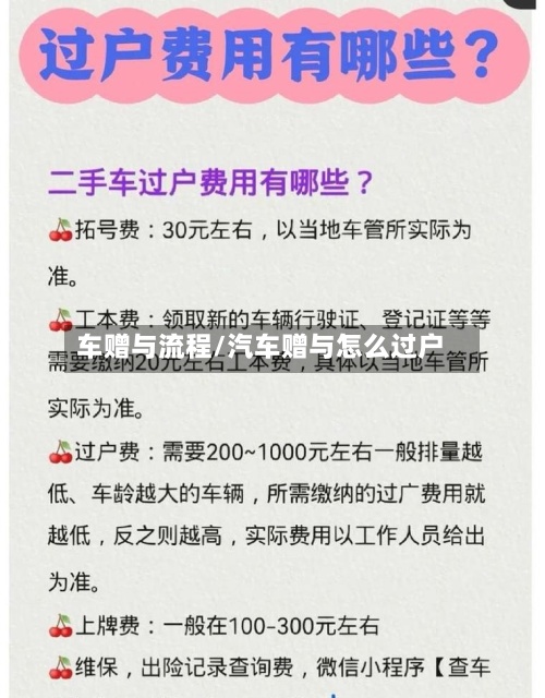车赠与流程/汽车赠与怎么过户