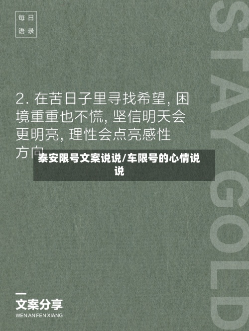 泰安限号文案说说/车限号的心情说说-第2张图片