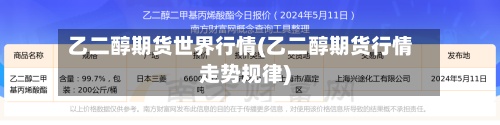 乙二醇期货世界行情(乙二醇期货行情走势规律)