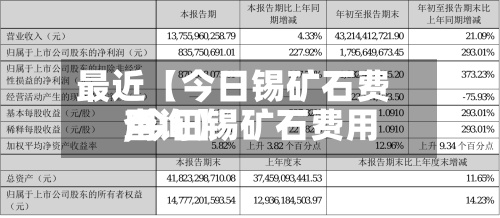 最近【今日锡矿石费用,今日锡矿石费用查询】