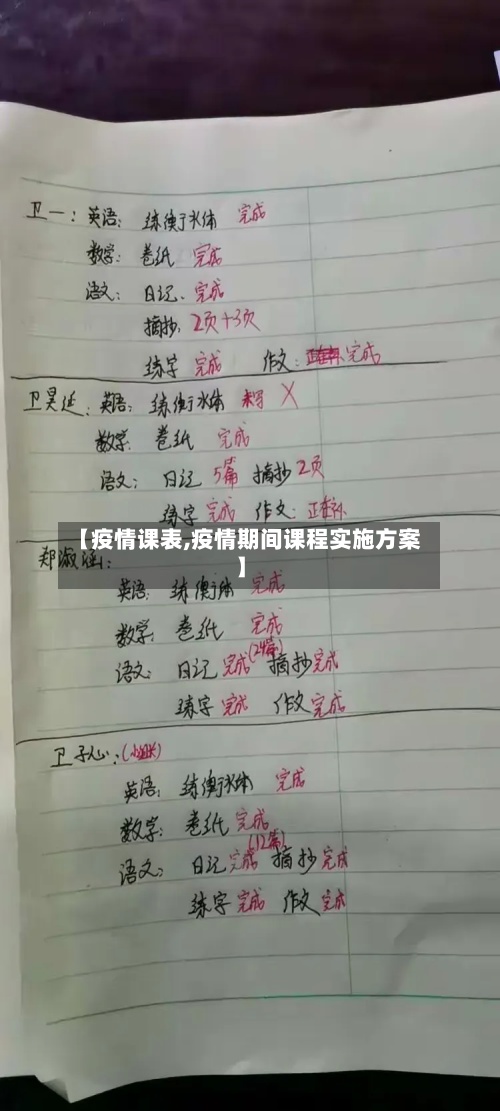 【疫情课表,疫情期间课程实施方案】-第2张图片