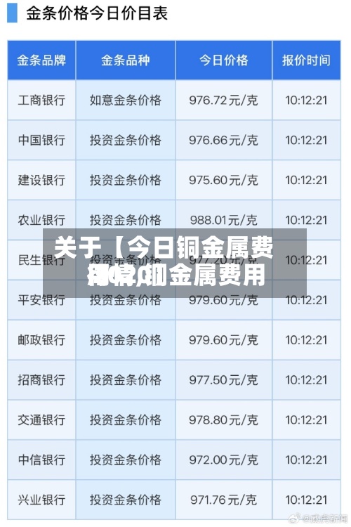 关于【今日铜金属费用
行情,铜金属费用
2020】