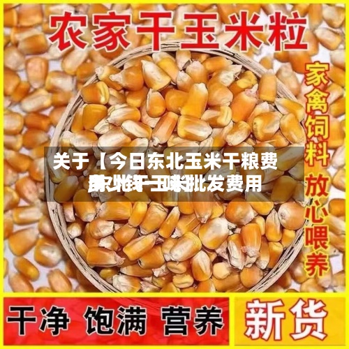 关于【今日东北玉米干粮费用,东北干玉米批发费用多少钱一吨】
