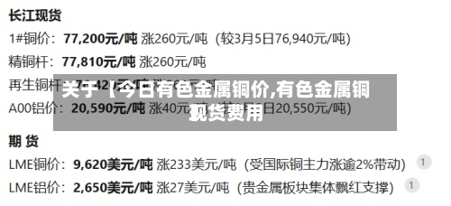 关于【今日有色金属铜价,有色金属铜现货费用
】