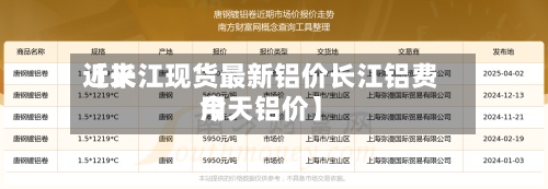 近来
【长江现货最新铝价长江铝费用
今天铝价】-第3张图片