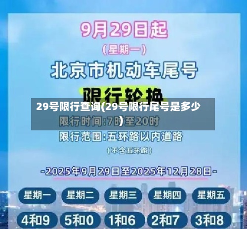 29号限行查询(29号限行尾号是多少)-第2张图片