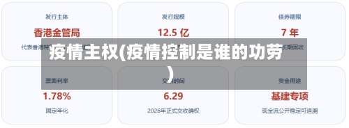 疫情主权(疫情控制是谁的功劳)