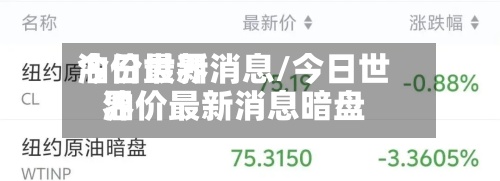 今日世界
油价最新消息/今日世界
油价最新消息暗盘