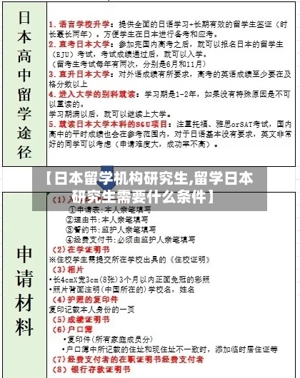 【日本留学机构研究生,留学日本研究生需要什么条件】