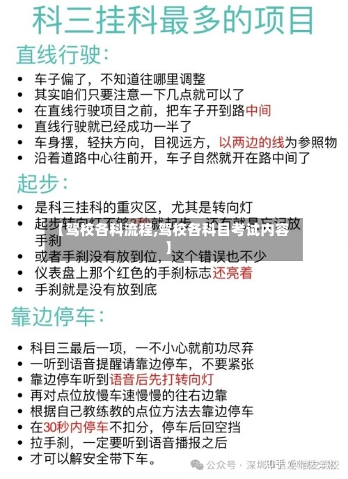 【驾校各科流程,驾校各科目考试内容】