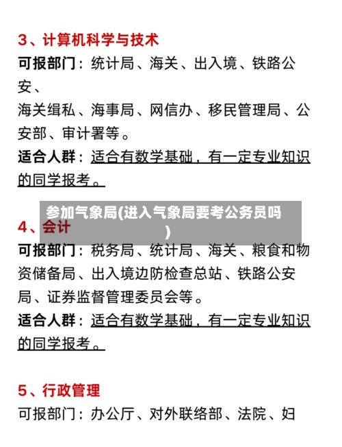参加气象局(进入气象局要考公务员吗)