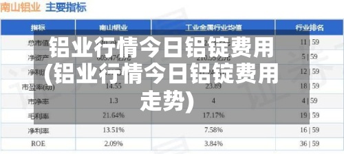 铝业行情今日铝锭费用
(铝业行情今日铝锭费用
走势)-第2张图片