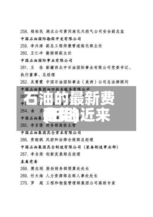 石油的最新费用
(石油近来
费用
走势)-第2张图片