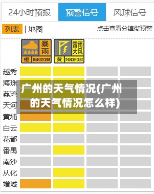 广州的天气情况(广州的天气情况怎么样)