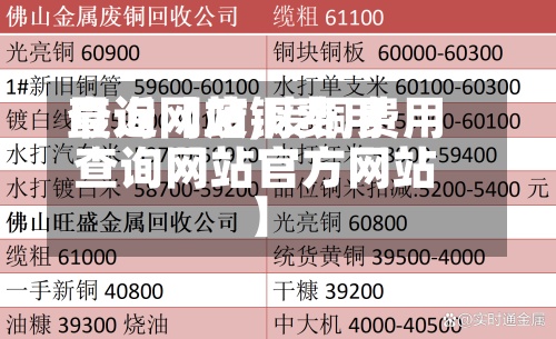 最近【废铜费用
查询网站,废铜费用
查询网站官方网站
】