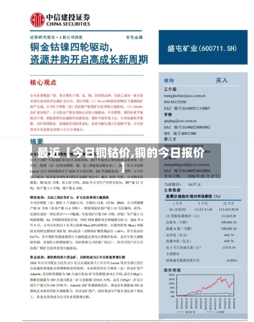 最近【今日铜钴价,铜的今日报价】-第3张图片